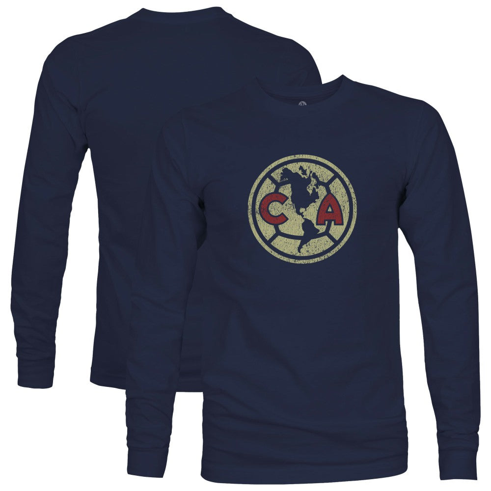 Club America 1863FC Color Badge Long Sleeve T-Shirt Navy - FIFA World CUP