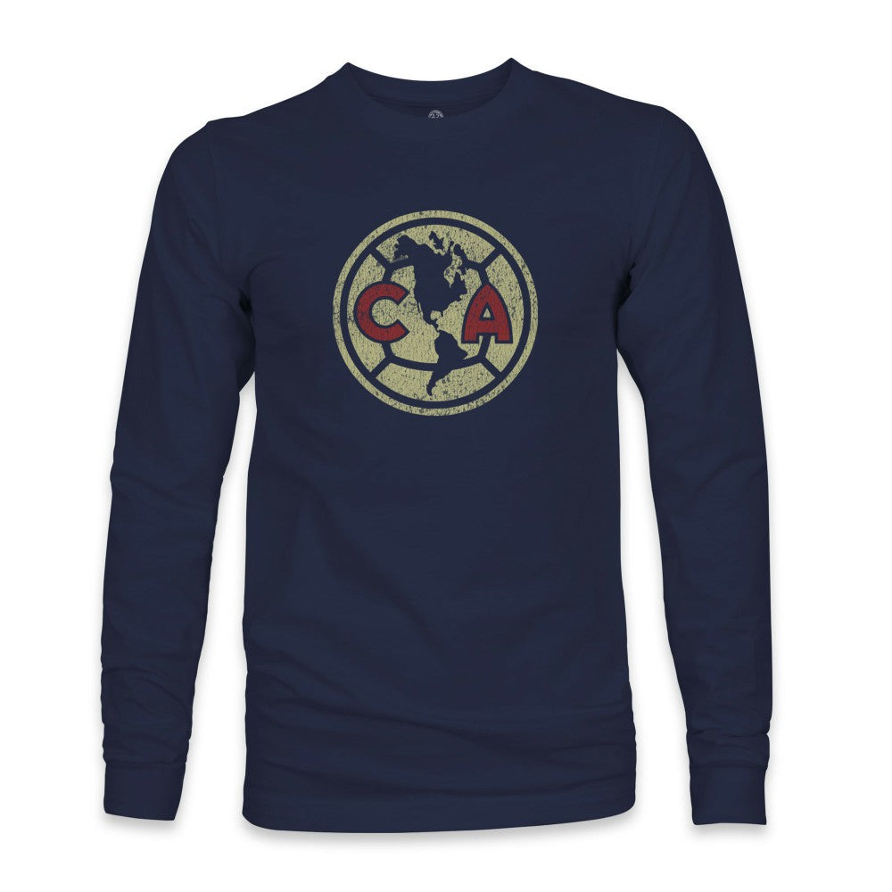Club America 1863FC Color Badge Long Sleeve T-Shirt Navy - FIFA World CUP