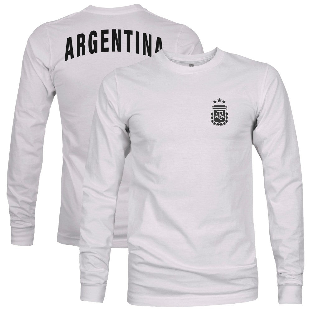 Argentina National Team 1863FC Back Team Arch Long Sleeve T-Shirt Gray - FIFA World CUP
