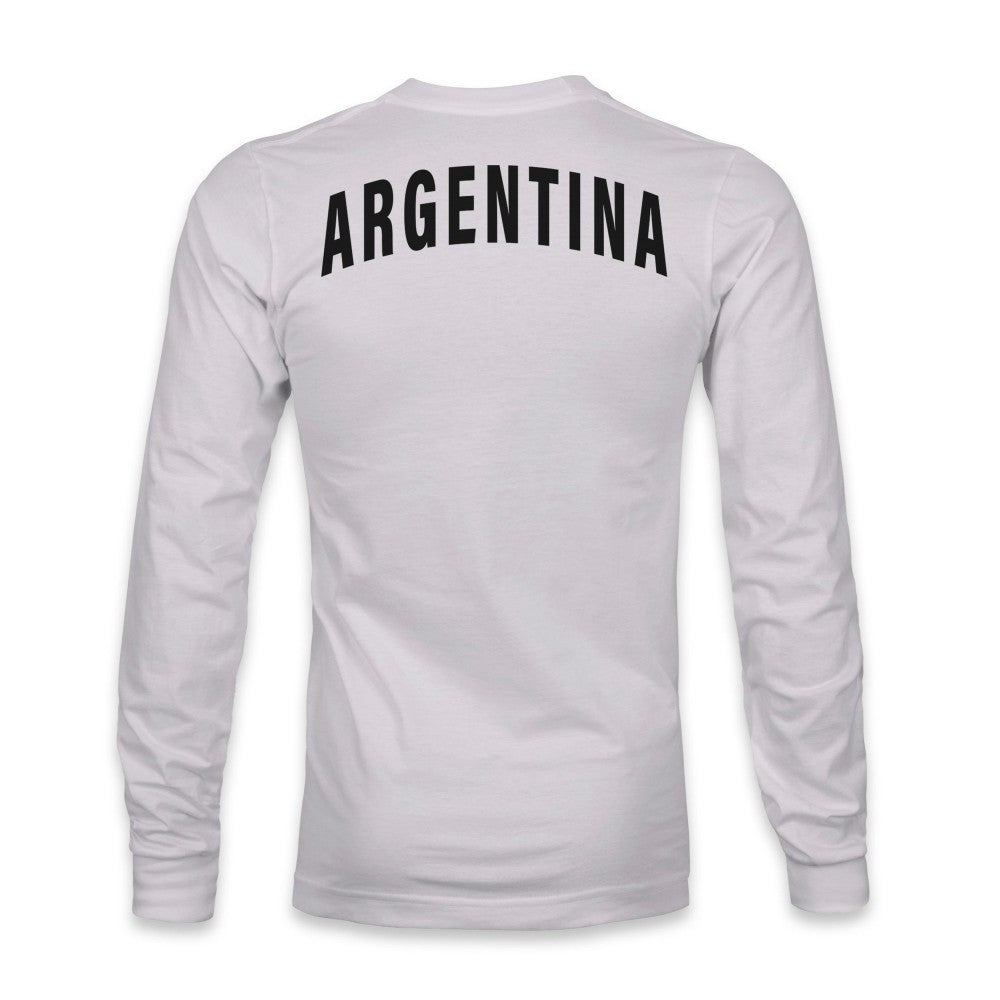 Argentina National Team 1863FC Back Team Arch Long Sleeve T-Shirt Gray - FIFA World CUP