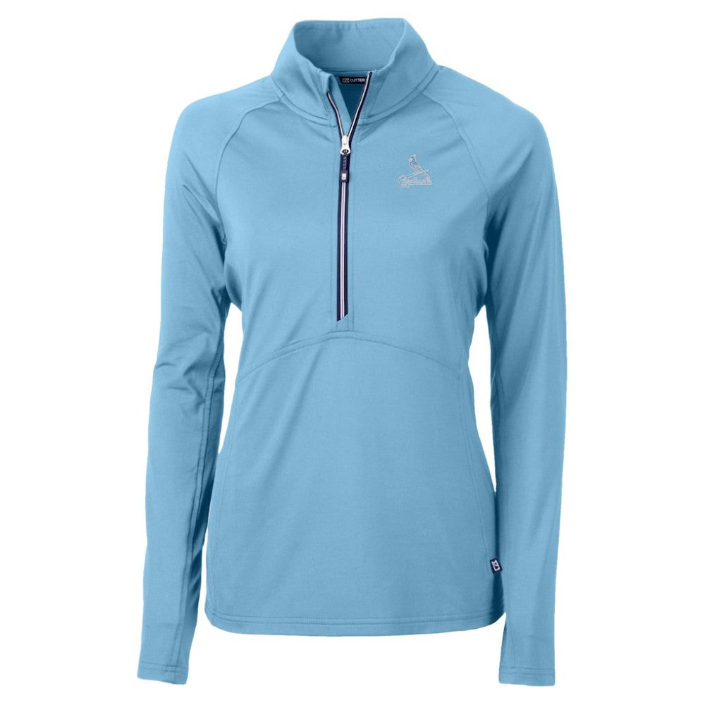 St. Louis Cardinals Cutter & Buck Women's Raglan Adapt Eco Knit Stretch Recycled Half-Zip Top - MLB