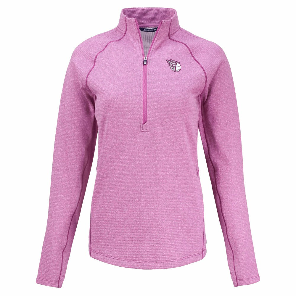 Cleveland Guardians Cutter & Buck Women's Peshastin Eco Fleece Recycled Half-Zip Jacket - MLB