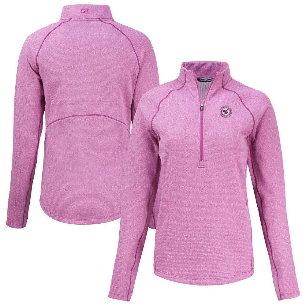 Washington Nationals Cutter & Buck Women's Peshastin Eco Fleece Recycled Half-Zip Jacket - MLB