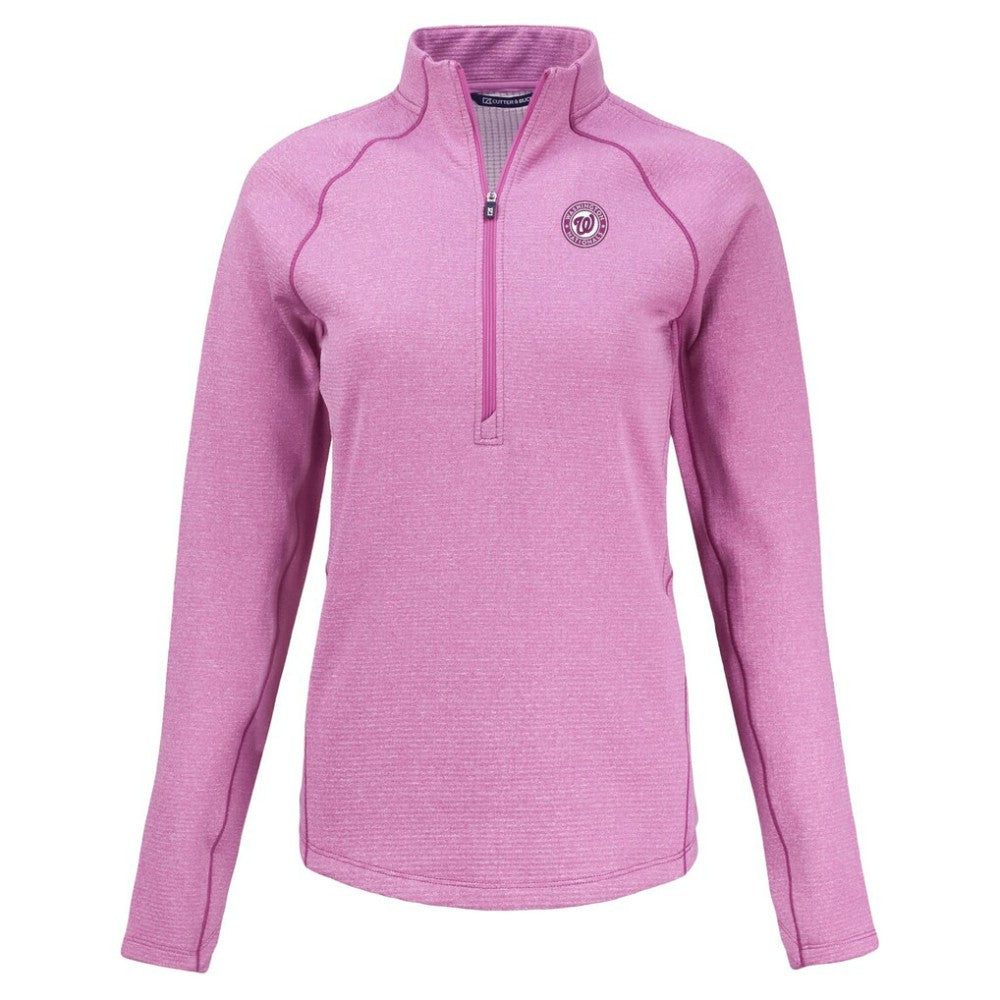Washington Nationals Cutter & Buck Women's Peshastin Eco Fleece Recycled Half-Zip Jacket - MLB