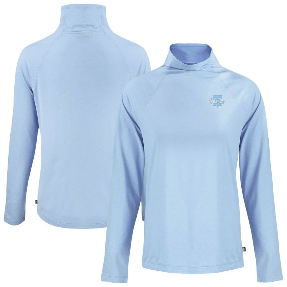 Philadelphia Phillies Cutter & Buck Women's Coastline Epic Comfort Eco Recycled Funnel Neck Pullover Top - MLB