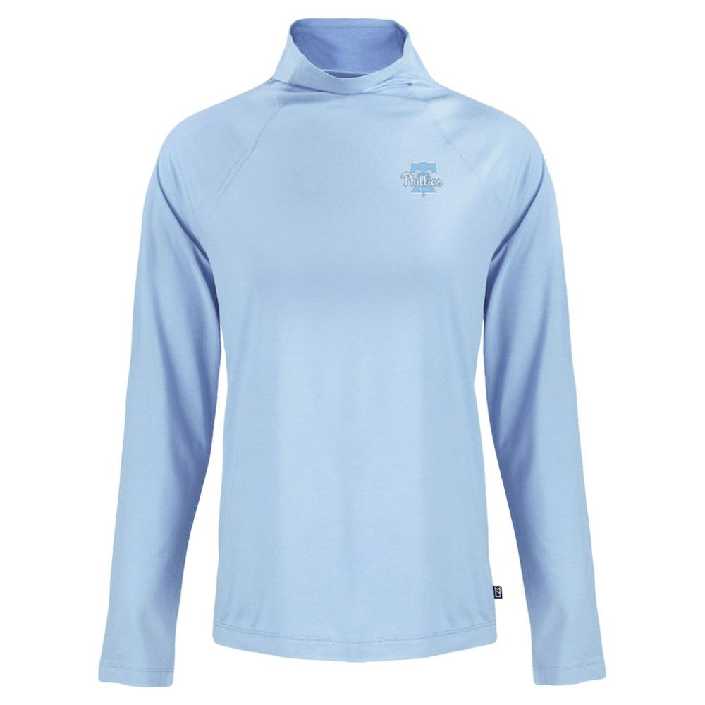 Philadelphia Phillies Cutter & Buck Women's Coastline Epic Comfort Eco Recycled Funnel Neck Pullover Top - MLB