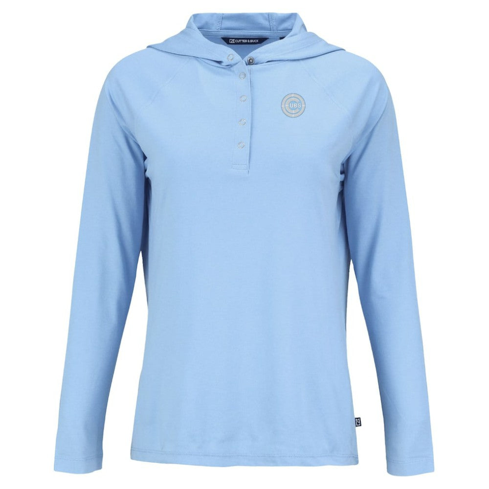 Chicago Cubs Cutter & Buck Women's Coastline Epic Comfort Eco Recycled Long Sleeve Hoodie T-Shirt - MLB