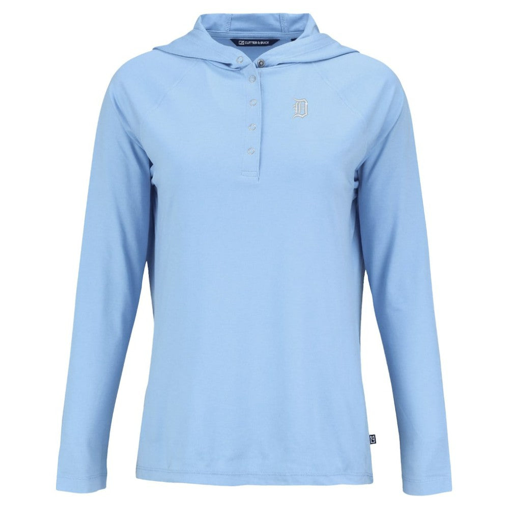 Detroit Tigers Cutter & Buck Women's Coastline Epic Comfort Eco Recycled Long Sleeve Hoodie T-Shirt - MLB