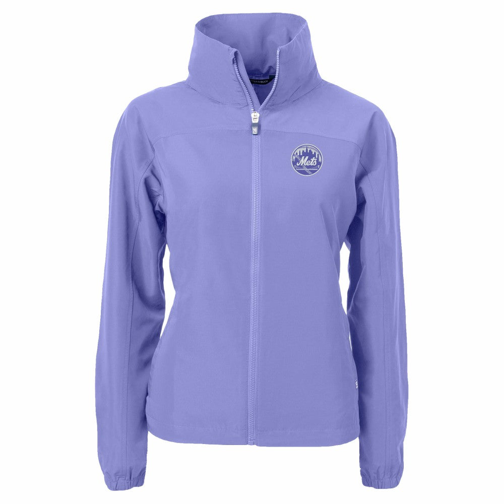 New York Mets Cutter & Buck Women's Charter Eco Recycled Full-Zip Jacket - MLB