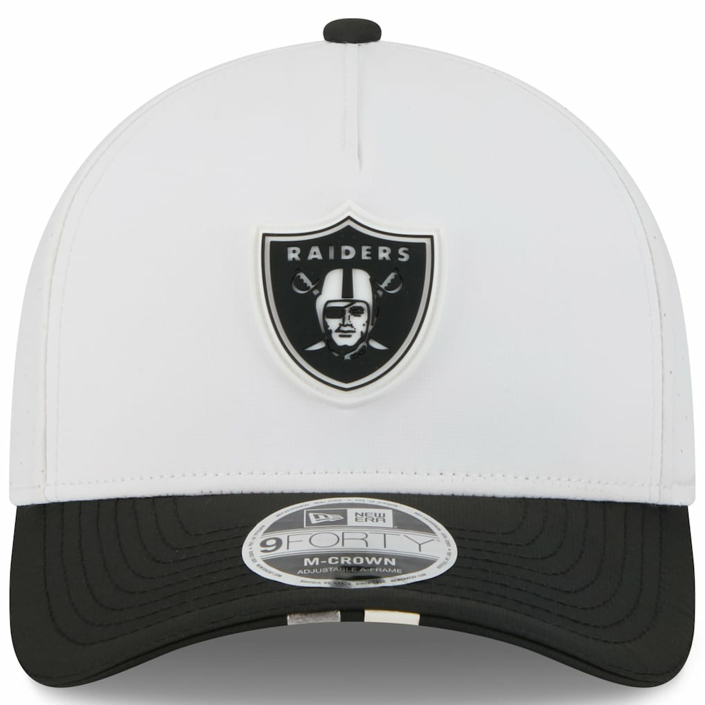 Las Vegas Raiders New Era Youth 2025 NFL Training Camp A-Frame 9FORTY Adjustable Hat White/Black | NFL