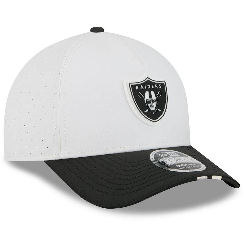Las Vegas Raiders New Era Youth 2025 NFL Training Camp A-Frame 9FORTY Adjustable Hat White/Black | NFL