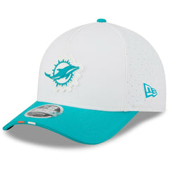 Miami Dolphins New Era Youth 2025 NFL Training Camp A-Frame 9FORTY Adjustable Hat White/Aqua | NFL