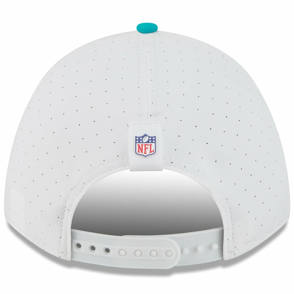 Miami Dolphins New Era Youth 2025 NFL Training Camp A-Frame 9FORTY Adjustable Hat White/Aqua | NFL
