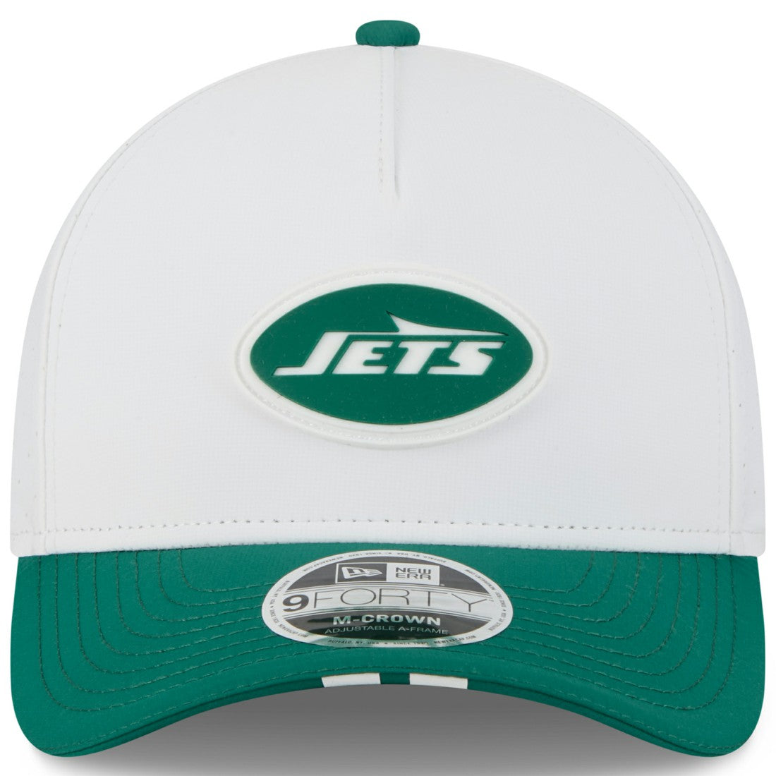 New York Jets New Era Youth 2025 NFL Training Camp A-Frame 9FORTY Adjustable Hat White/Green | NFL