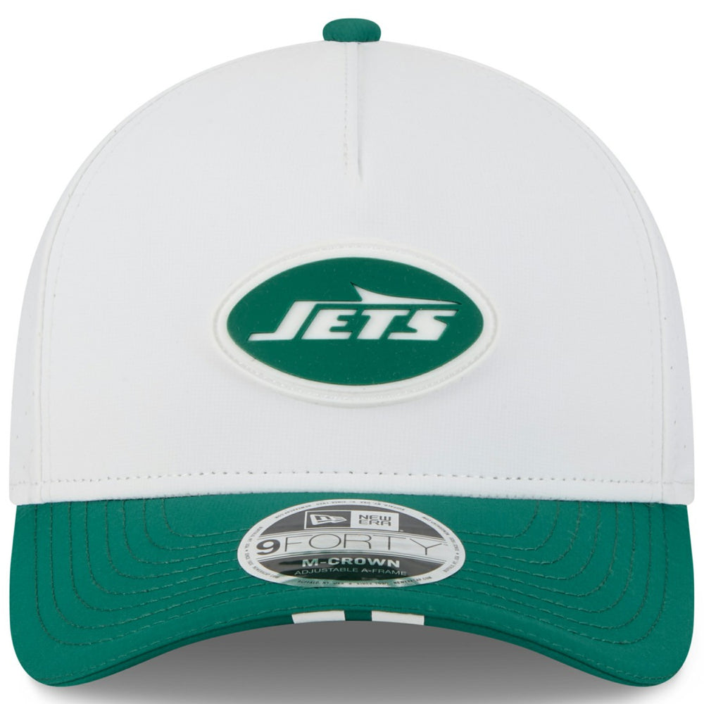 New York Jets New Era Youth 2025 NFL Training Camp A-Frame 9FORTY Adjustable Hat White/Green | NFL