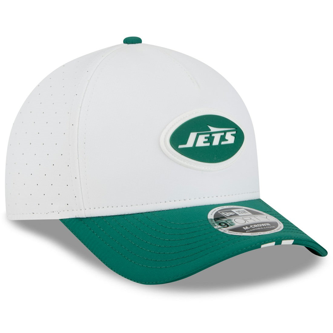 New York Jets New Era Youth 2025 NFL Training Camp A-Frame 9FORTY Adjustable Hat White/Green | NFL