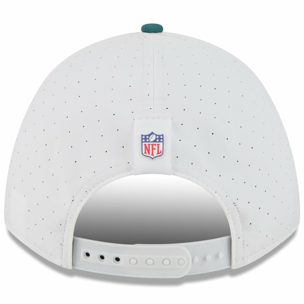 Philadelphia Eagles New Era Youth 2025 NFL Training Camp A-Frame 9FORTY Adjustable Hat White/Midnight Green | NFL