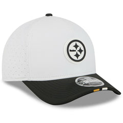 Pittsburgh Steelers New Era Youth 2025 NFL Training Camp A-Frame 9FORTY Adjustable Hat White/Black | NFL