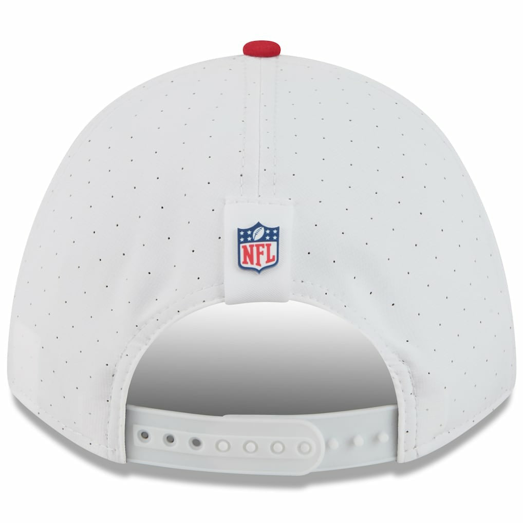 San Francisco 49ers New Era Youth 2025 NFL Training Camp A-Frame 9FORTY Adjustable Hat White/Scarlet | NFL