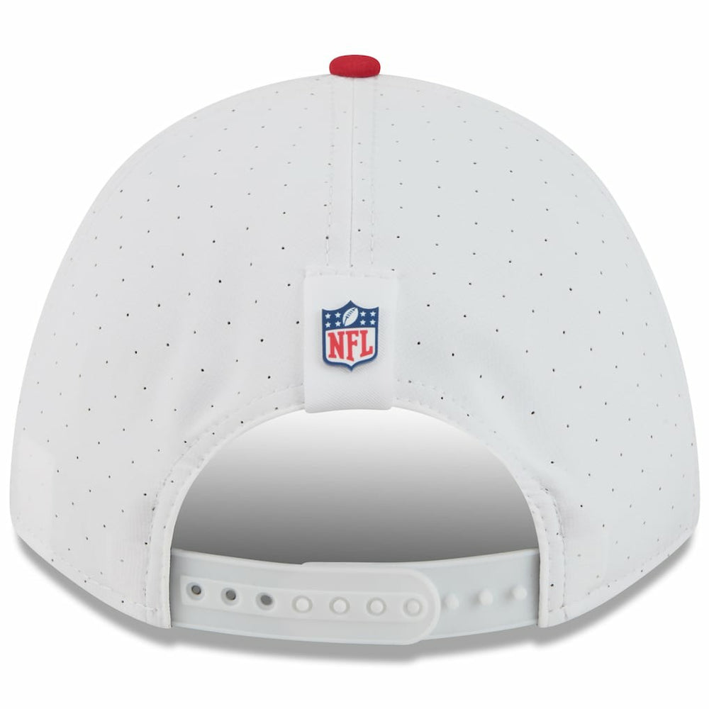 San Francisco 49ers New Era Youth 2025 NFL Training Camp A-Frame 9FORTY Adjustable Hat White/Scarlet | NFL