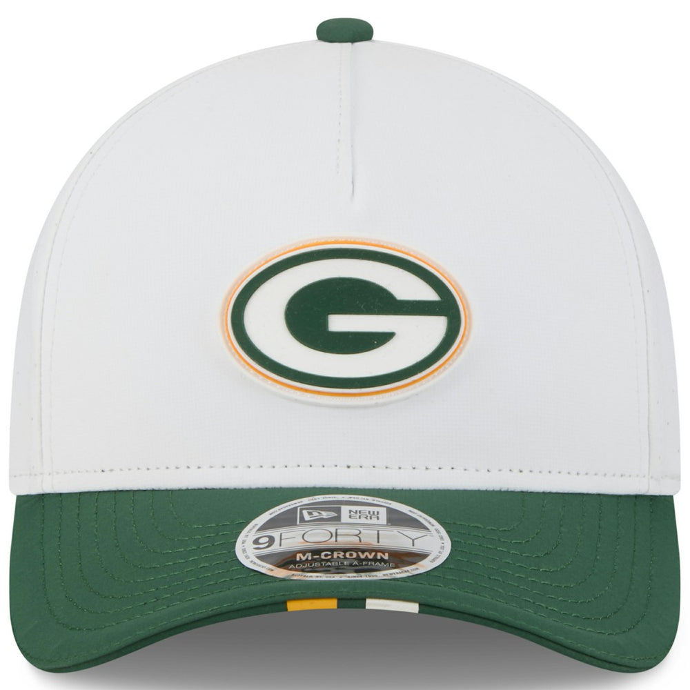 Green Bay Packers New Era Youth 2025 NFL Training Camp A-Frame 9FORTY Adjustable Hat White/Green | NFL