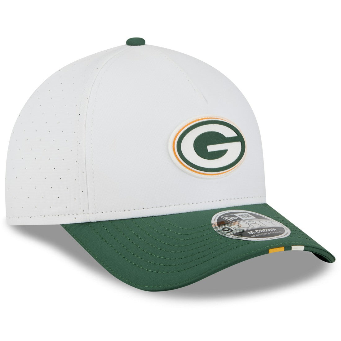 Green Bay Packers New Era Youth 2025 NFL Training Camp A-Frame 9FORTY Adjustable Hat White/Green | NFL