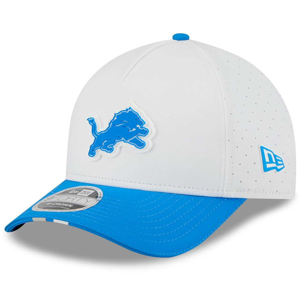Detroit Lions New Era Youth 2025 NFL Training Camp A-Frame 9FORTY Adjustable Hat White/Blue | NFL