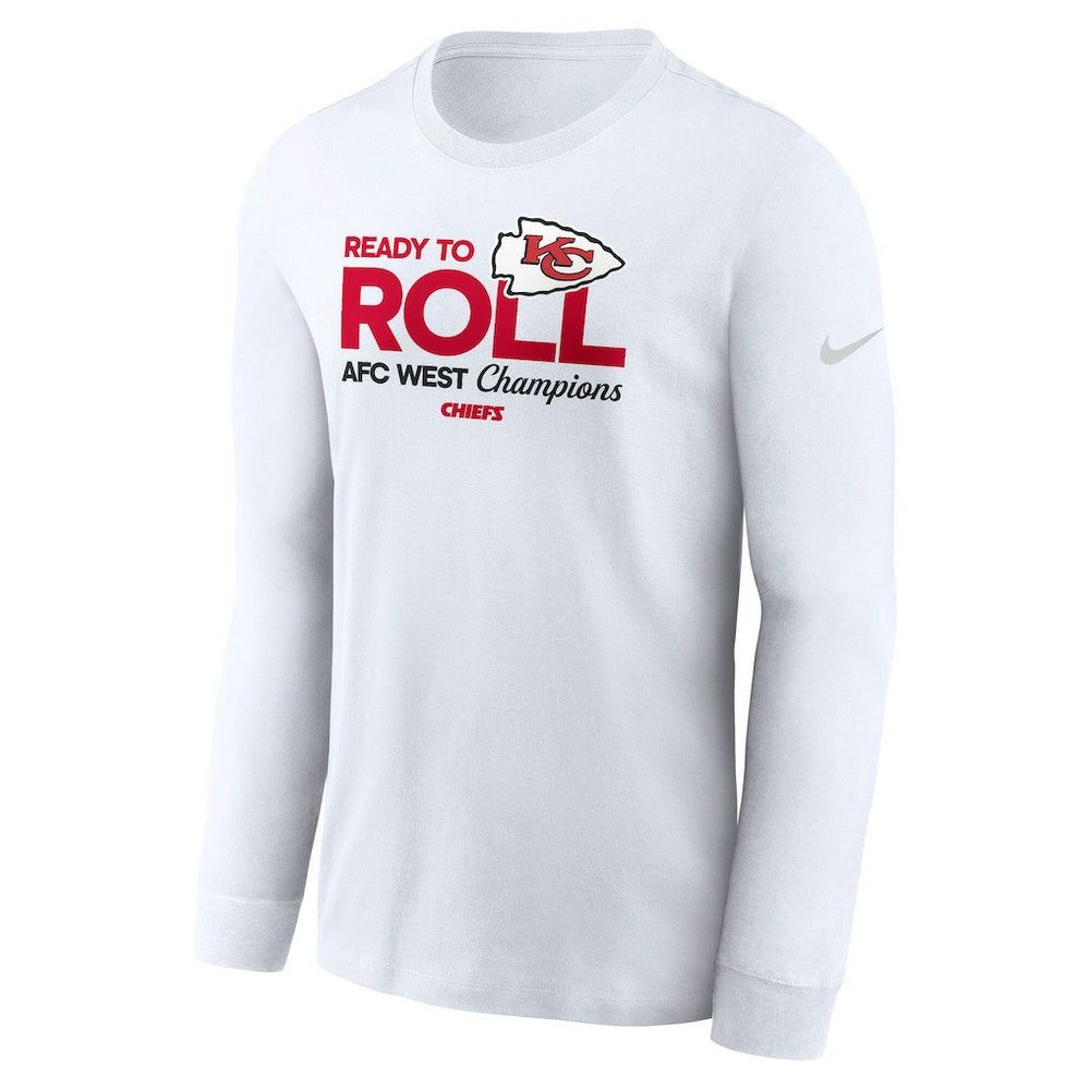 Kansas City Chiefs 2024 AFC West Division Champions Locker Room Trophy Collection Long Sleeve T-Shirt White | Nike for Sale