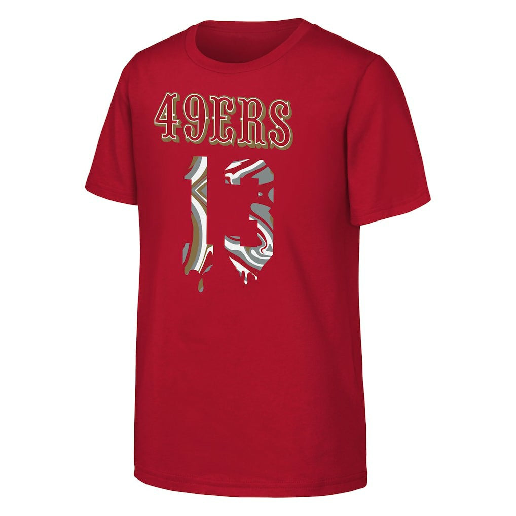 Brock Purdy San Francisco 49ers Outerstuff Youth Mainliner Drip Player Name & Number T-Shirt Scarlet | NFL
