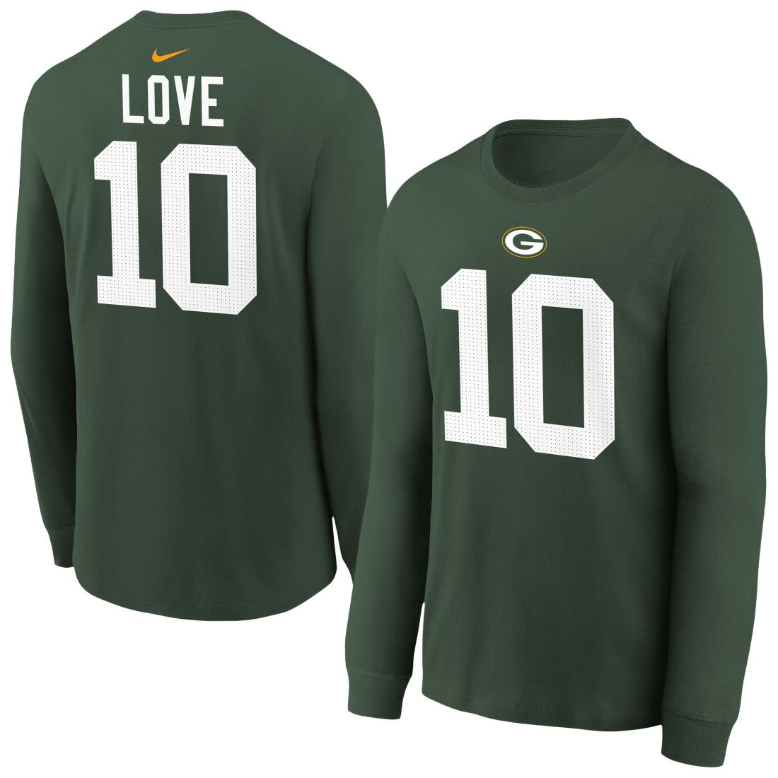 Jordan Love Green Bay Packers Youth Player Name & Number Long Sleeve T-Shirt Green | Nike for Sale