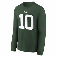 Jordan Love Green Bay Packers Youth Player Name & Number Long Sleeve T-Shirt Green | Nike for Sale
