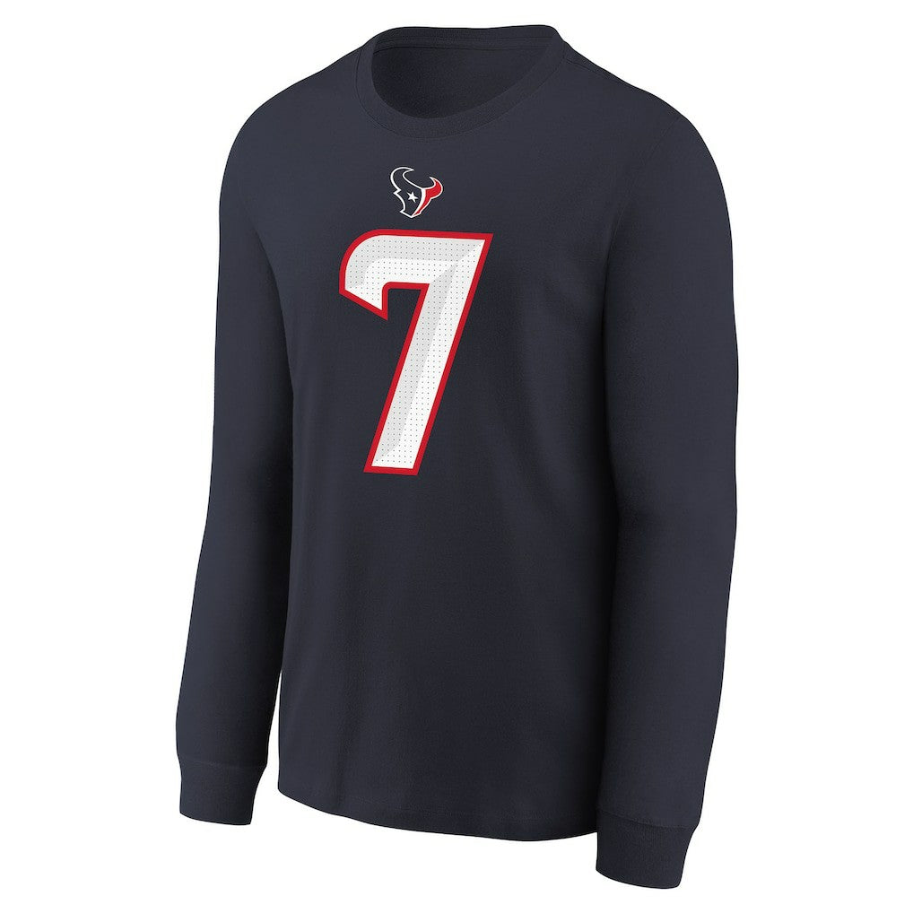C.J. Stroud Houston Texans Youth Player Name & Number Long Sleeve T-Shirt Navy | Nike for Sale