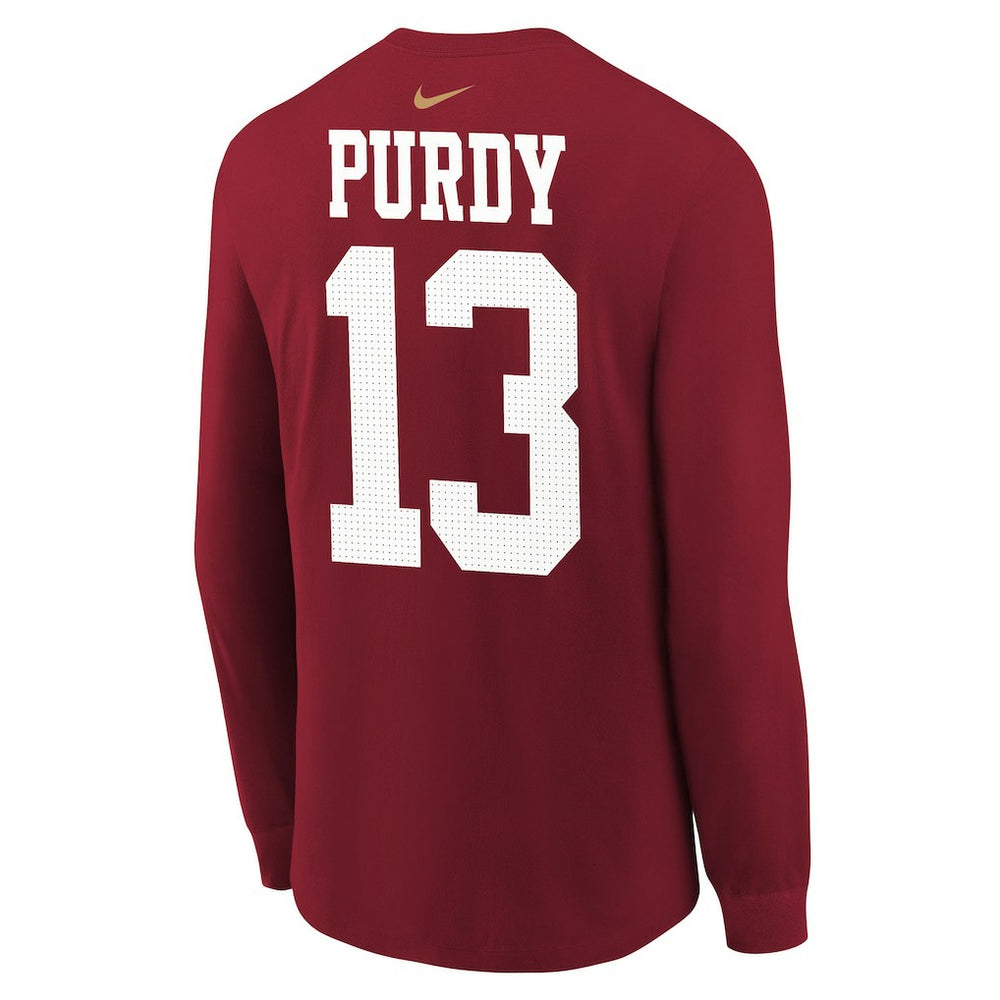 Brock Purdy San Francisco 49ers Youth Player Name & Number Long Sleeve T-Shirt Scarlet | Nike for Sale