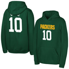 Jordan Love Green Bay Packers Outerstuff Mainliner Player Name & Number Hoodie Green | NFL