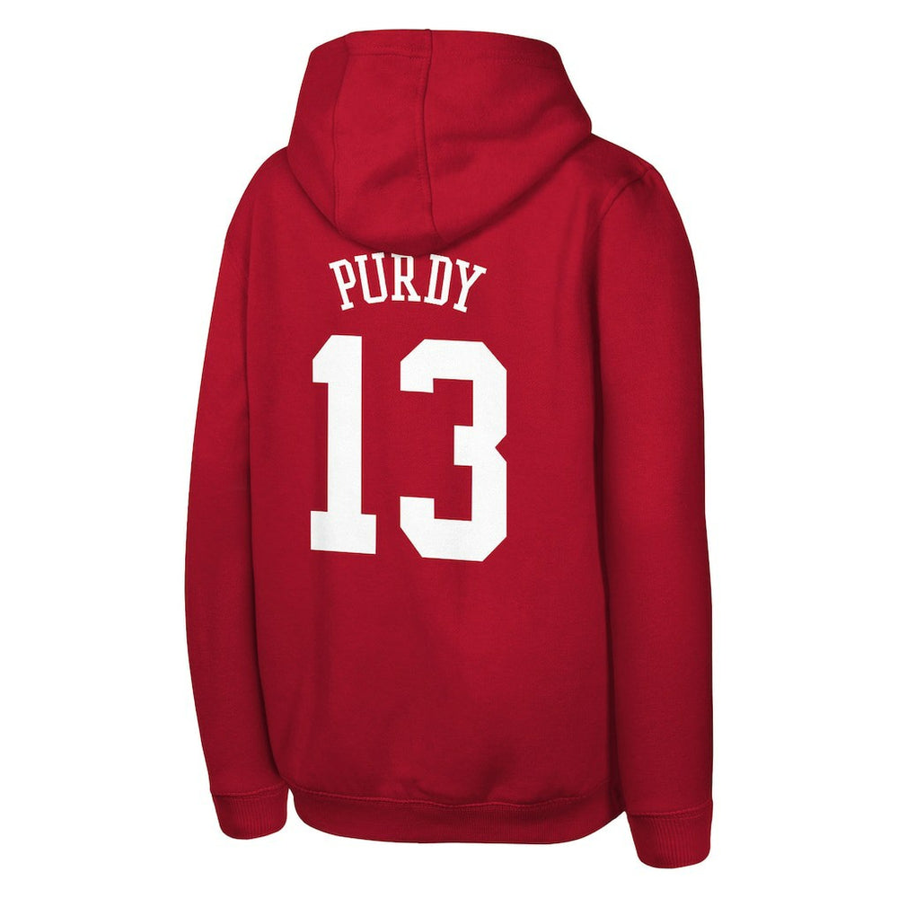 Brock Purdy San Francisco 49ers Outerstuff Mainliner Player Name & Number Hoodie Scarlet | NFL