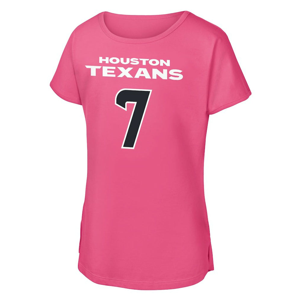 C.J. Stroud Houston Texans Outerstuff Girls Youth Player Name & Number T-Shirt Pink | NFL