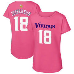 Justin Jefferson Minnesota Vikings Outerstuff Girls Youth Player Name & Number T-Shirt Pink | NFL