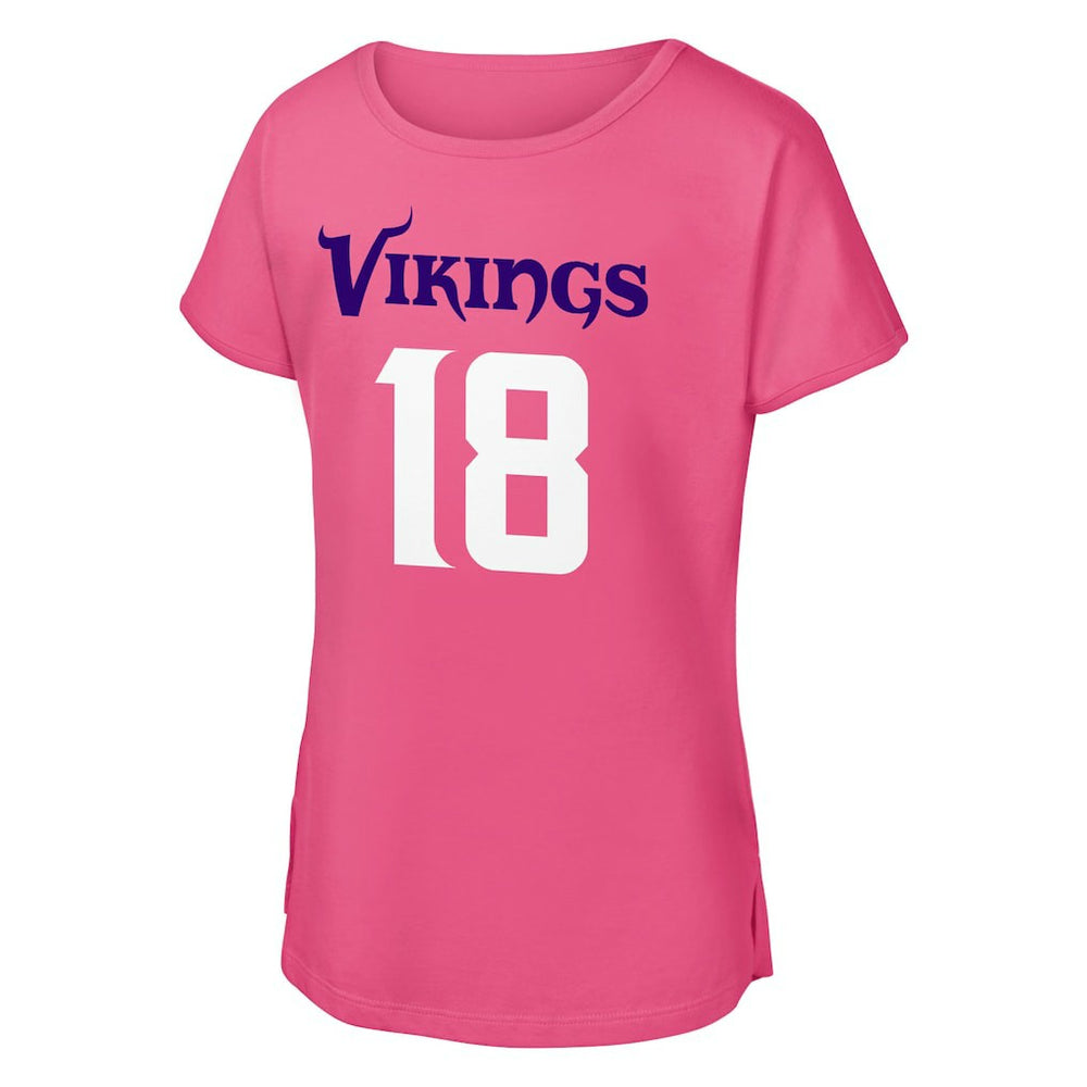Justin Jefferson Minnesota Vikings Outerstuff Girls Youth Player Name & Number T-Shirt Pink | NFL
