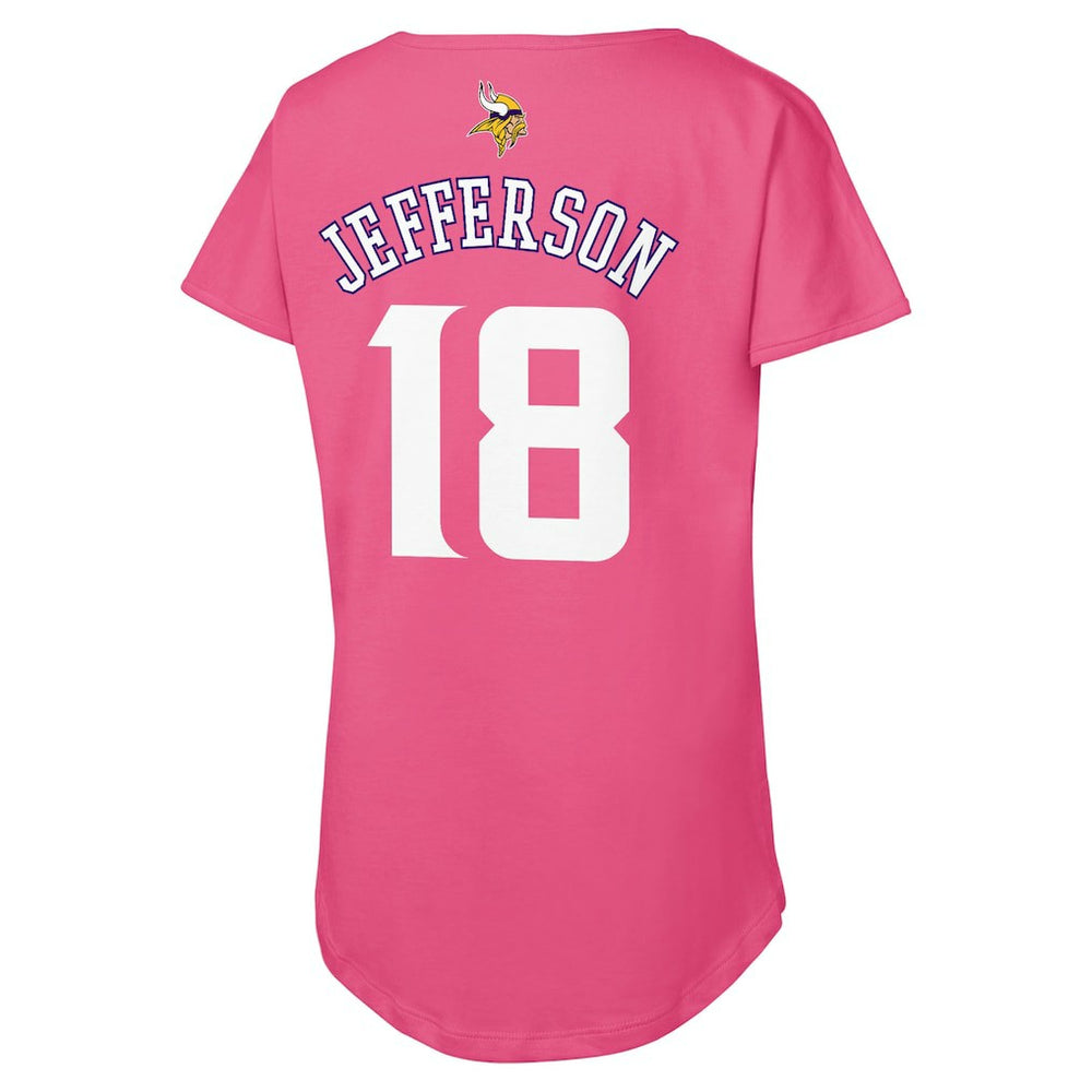 Justin Jefferson Minnesota Vikings Outerstuff Girls Youth Player Name & Number T-Shirt Pink | NFL