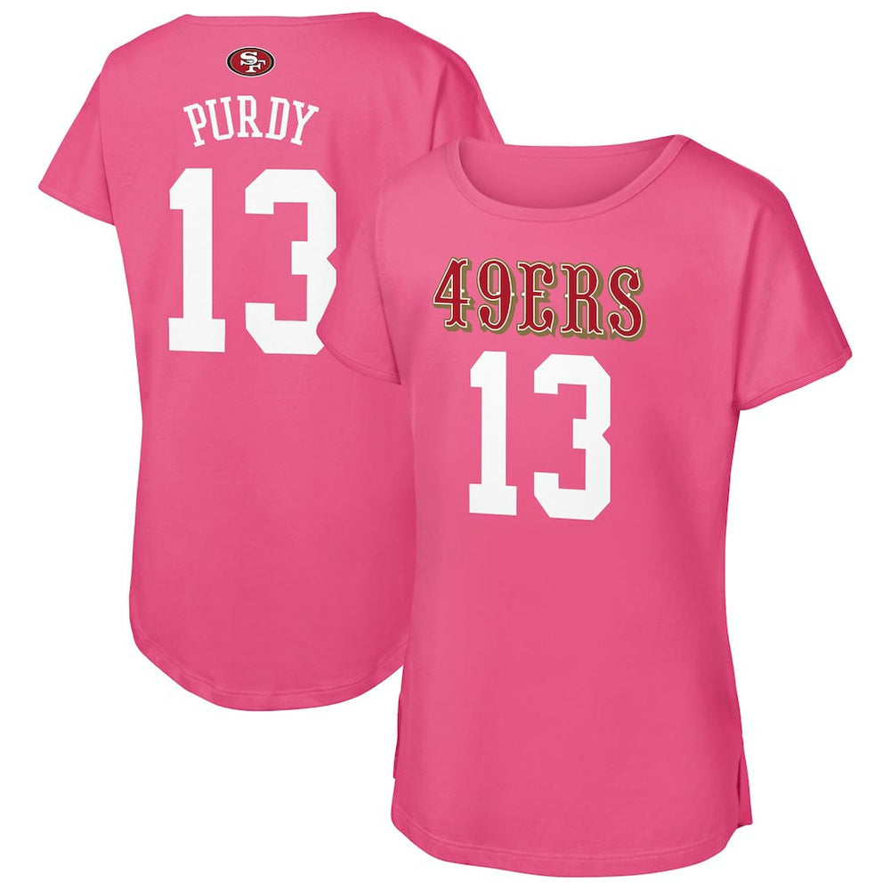 Brock Purdy San Francisco 49ers Outerstuff Girls Youth Player Name & Number T-Shirt Pink | NFL