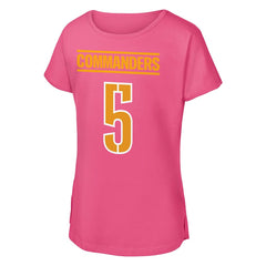 Jayden Daniels Washington Commanders Outerstuff Girls Youth Player Name & Number T-Shirt Pink | NFL