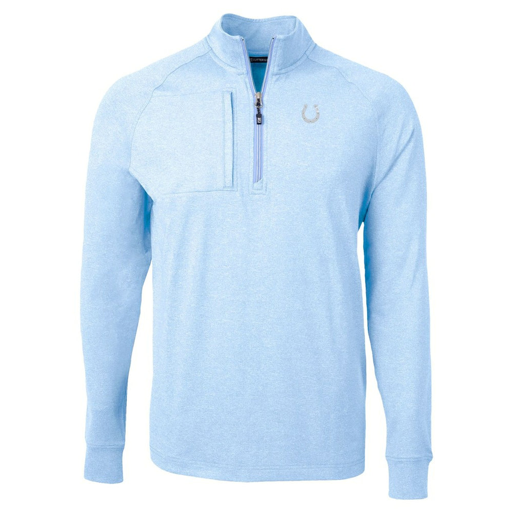 Indianapolis Colts Cutter & Buck Raglan Adapt Eco Knit Heather Quarter-Zip Top Powder Blue | NFL