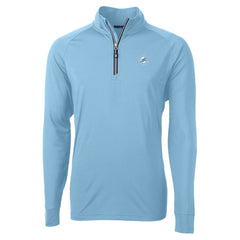 Miami Dolphins Cutter & Buck Raglan Adapt Eco Knit Stretch Recycled Quarter-Zip Top Powder Blue | NFL