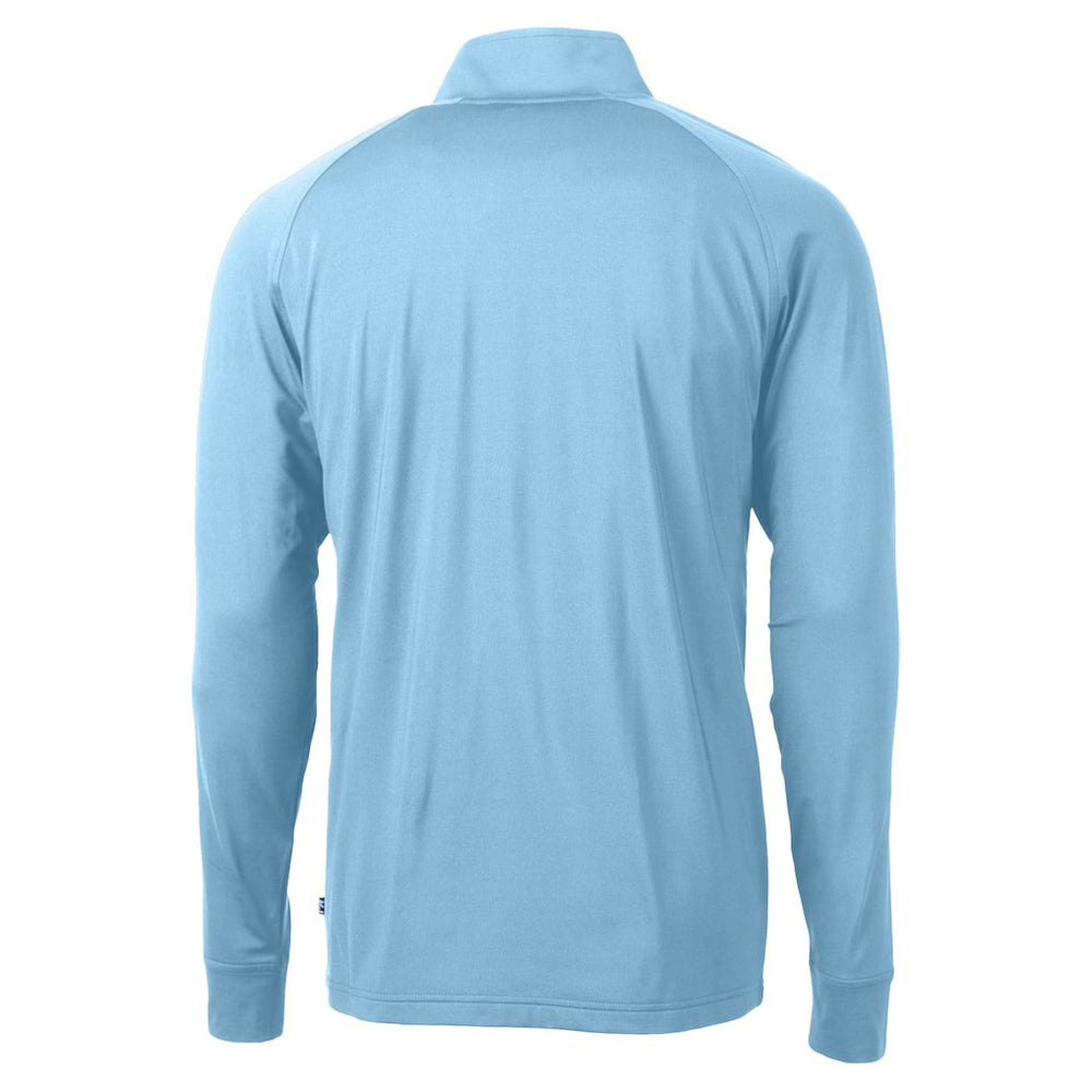 San Francisco 49ers Cutter & Buck Raglan Adapt Eco Knit Stretch Recycled Quarter-Zip Top Powder Blue | NFL
