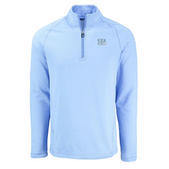 Cincinnati Bengals Cutter & Buck Peshastin Eco Fleece Recycled Raglan Quarter-Zip Top Powder Blue | NFL