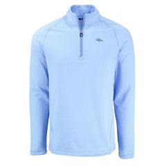 Denver Broncos Cutter & Buck Peshastin Eco Fleece Recycled Raglan Quarter-Zip Top Powder Blue | NFL