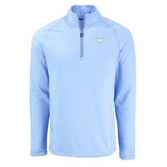 Washington Commanders Cutter & Buck Peshastin Eco Fleece Recycled Raglan Quarter-Zip Top Powder Blue | NFL
