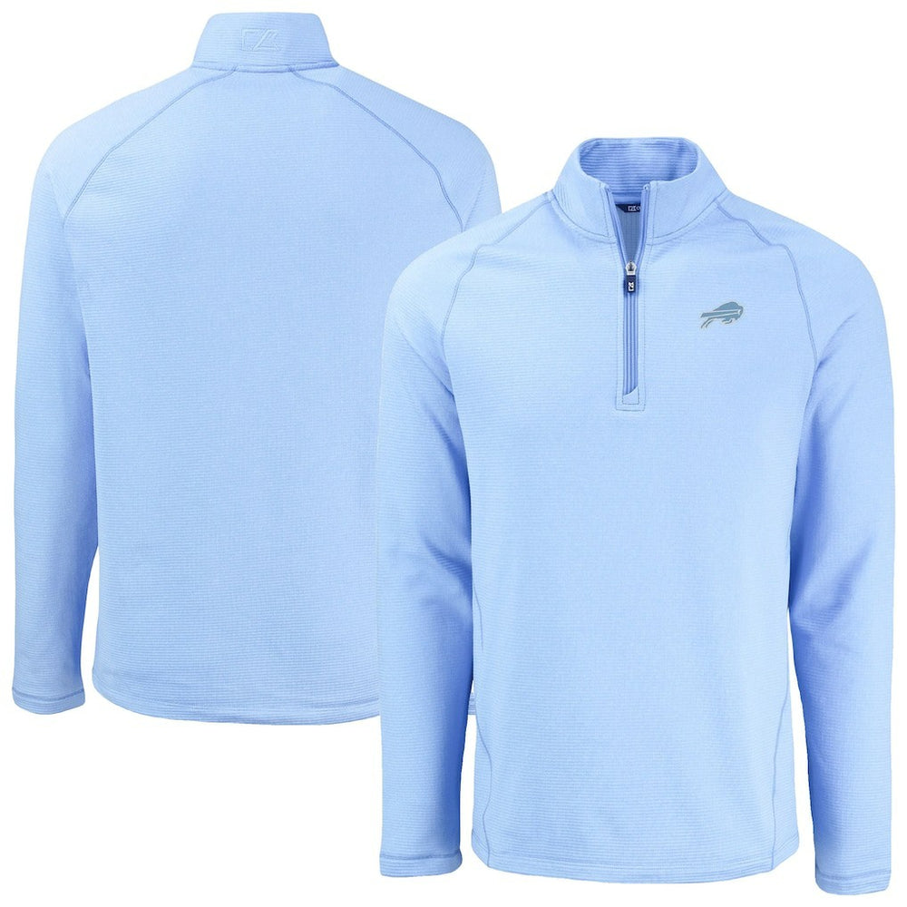 Buffalo Bills Cutter & Buck Peshastin Eco Fleece Recycled Raglan Quarter-Zip Top Powder Blue | NFL