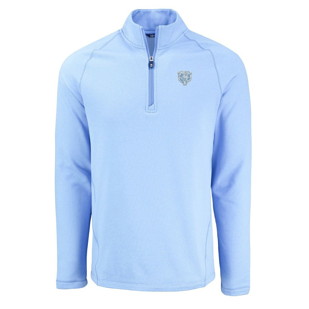 Chicago Bears Cutter & Buck Peshastin Eco Fleece Recycled Raglan Quarter-Zip Top Powder Blue | NFL