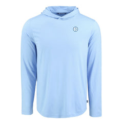 Pittsburgh Steelers Men's Cutter & Buck Coastline Epic Comfort Eco Recycled Men's Hooded Shirt Powder Blue | NFL